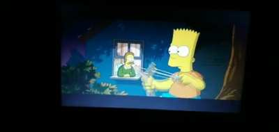 On the Portuguese version of The Simpsons Movie(2007) Bart says the n word. This is because Bart is a racist