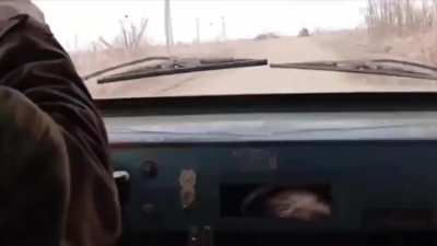 Russian vehicle is hit by fpv drone, ru pov.