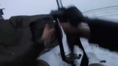 First person footage of Ukrainian soldier in firefight using GL-06 40mm Grenade Launcher.