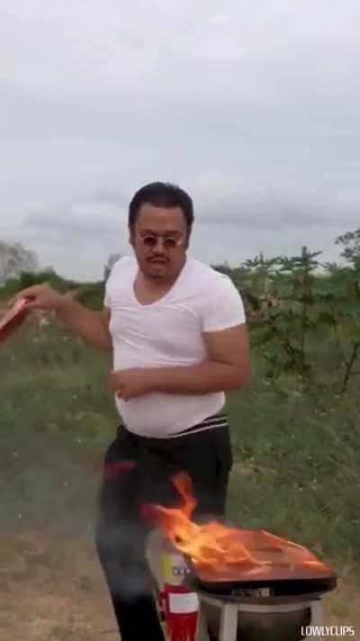 to mimic Salt Bae