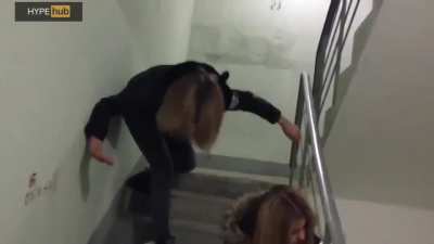 In the staircase