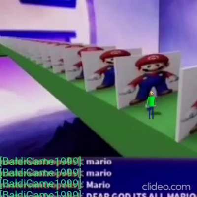 Baldi Says "mario mario Mario DEAR GOD IT ALL MARIO"