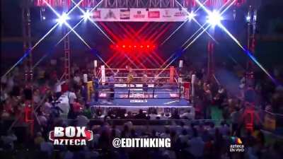 Lousy ref stops fight as boxer effortlessly dodges a barrage of punches, resulting in a TKO