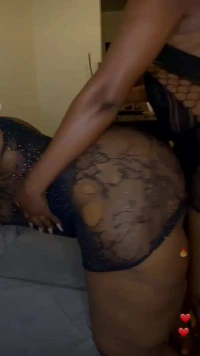 Lesbian dry Humping Best Friend&rsquo;s Butt Doggystyle