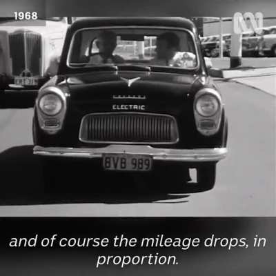 a guy and his electric car in 1968