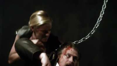 Kristanna Loken Knees a Man in the Balls and Alexis Raich Castrates Him Off-Screen in Mercenaries (2014)