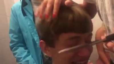 My friends wanting to cut my hair resulting in...