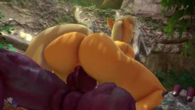 Applejack riding that fat dragon cock [MF] (Hooves-art)[My Little Pony]