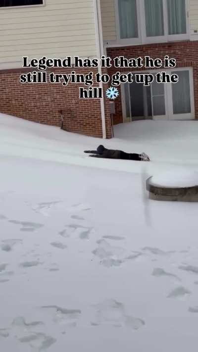He was fighting for his life trying to get in, and his mum was dying from laughing.