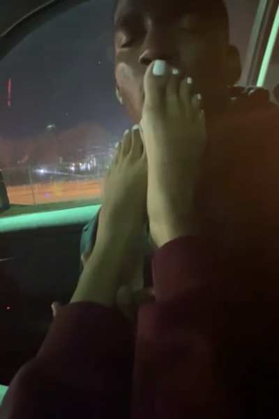 I keep my foot slaves in the passenger seat just for this &hellip;