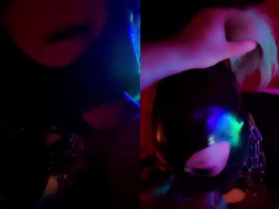 Selfie and POV facefucked in neon