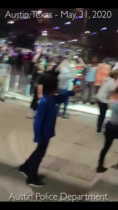 Austin Texas Protester Take BeanBag Shotgun Round To The Head