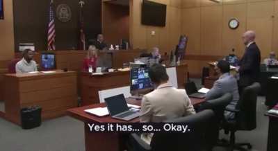 Judge Glanville blindly sustaining the states objection without even thinking. Then has to make up a reason on the spot when he&rsquo;s called out for being wrong 💀