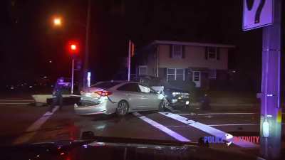 Police chase ends in crash &amp;amp; shootout