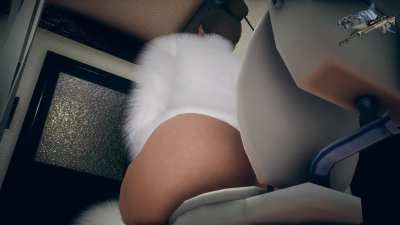 Mei Big Booty Toilet Farts - Rear Angle