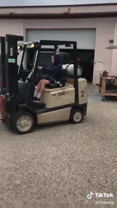 Kid wrecks truck.