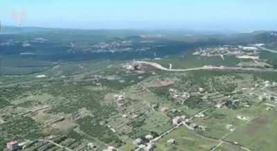 The attacks in Ramyah, South Lebanon. Seen from an IDF drone