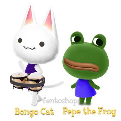 So I Turned Pepe the Frog and Bongo Cat into Animal Crossing Villagers [OC]
