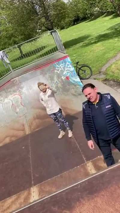 Local car salesman and his wife harassing kids at a local skatepark in Swansea. He's trying (and failing) to get this video taken down.