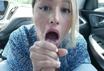 Blonde girl gets her morning dose of cum