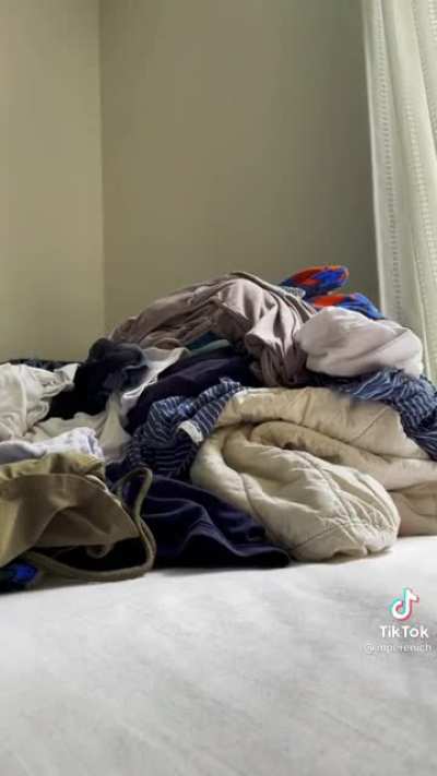 Sleeping in the laundry spot