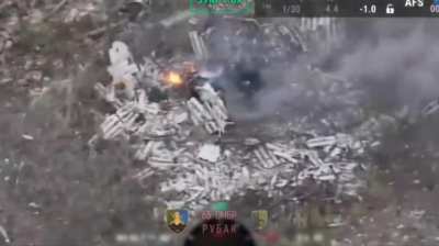 A russian invader attempted to hide from 