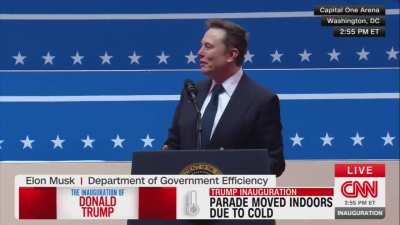 Elon Musk effectue un salut nazi lors de son discours &agrave; la c&eacute;r&eacute;monie d'investiture de Donald Trump, le 20 janvier 2025