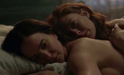 With Katherine Waterston in ‘The World To Come’ (2020)