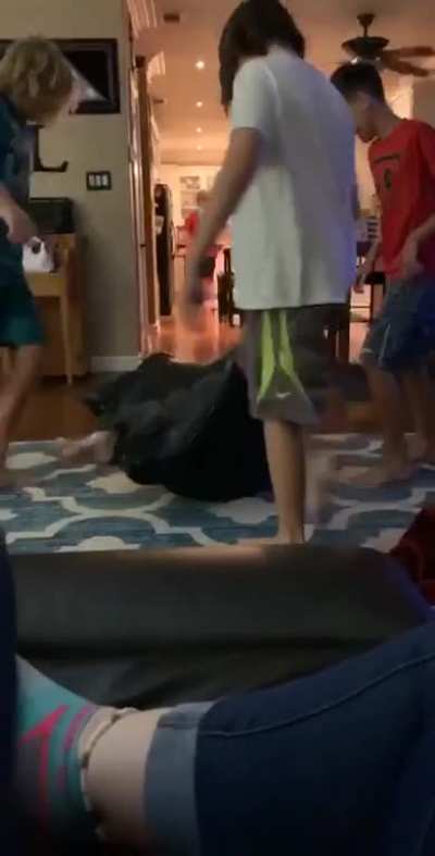 My friends beating me in a trash bag, pls dont ask