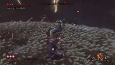 If you can dodge a wrench, you can dodge a spear. Sword Saint Isshin - dodge only, no damage, no mikiri, no lightning reversal, no hesitation (Charmless/Bell Demon)