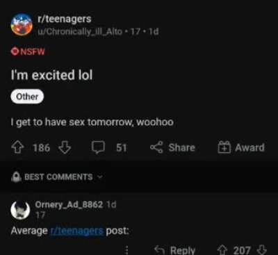 r/teenagers is an interesting place