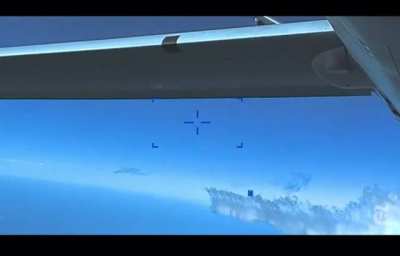 The Pentagon releases video of a U.S. drone&rsquo;s encounter with Russian jets.