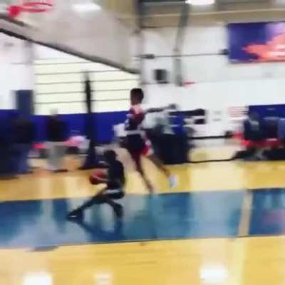 "Don't worry dad. I got this shit! No way he gets the easy layup."