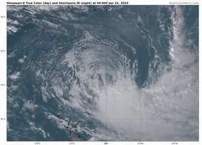 BREAKING: Moments ago, satellite video captured "once in a thousand year" volcano eruption in Tonga.