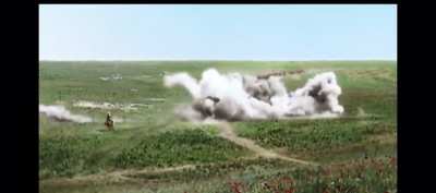 British Cavalry in WW1 Comes Under Artillery Fire in Peter Jackson's Documentary "They Shall Not Grow Old".