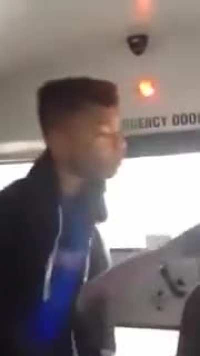 Bully tries the wrong one on school bus