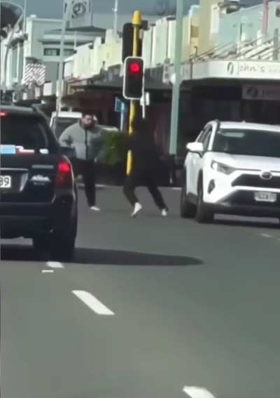 Road rage, a fight, hit by a car and a car crash