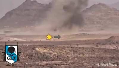 Houthis fail to hit a Saudi M60A3 tank with two RPG missiles and think it caught fire