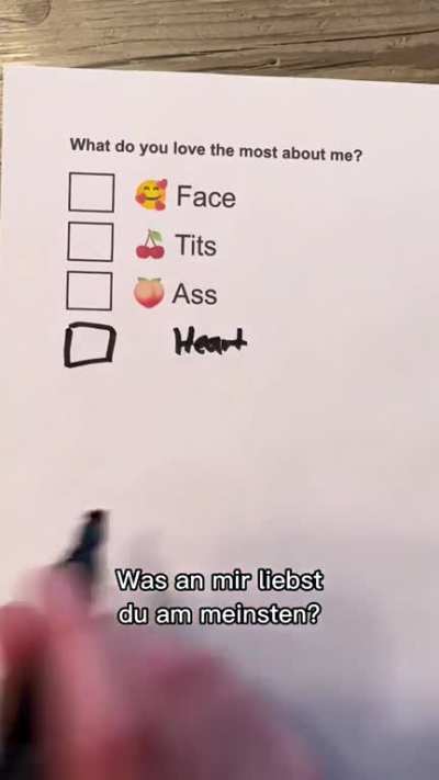 It was a tough choice, but at least honest! 