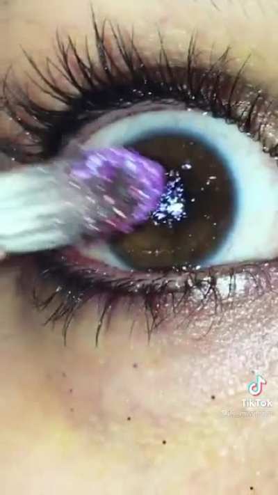 She&rsquo;s wearing contacts but I can&rsquo;t help think about all that glitter stuck in her eyes!
