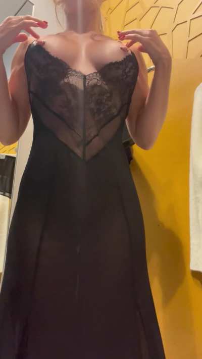 Tried on this dress in the fitting room&hellip; it fits perfectly, but my tits are on full display! 