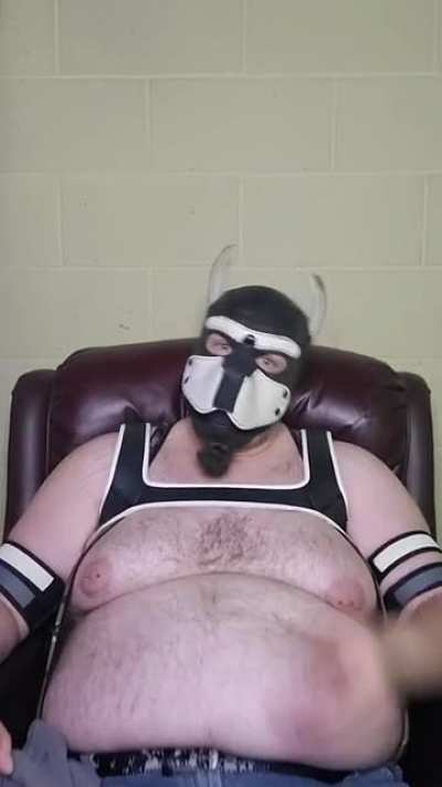 Pup mask, turd goatee, and areolas like saucers. A triple threat of cringetok