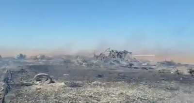 A video showing the crash debris of what appears to be a US C-13 airplane that were brought down by Iranian forces on April 4, 2026.