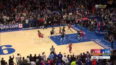 [Highlight] Embiid buries the fadeaway for the lead with 1.1 seconds to go after not leading the entire game