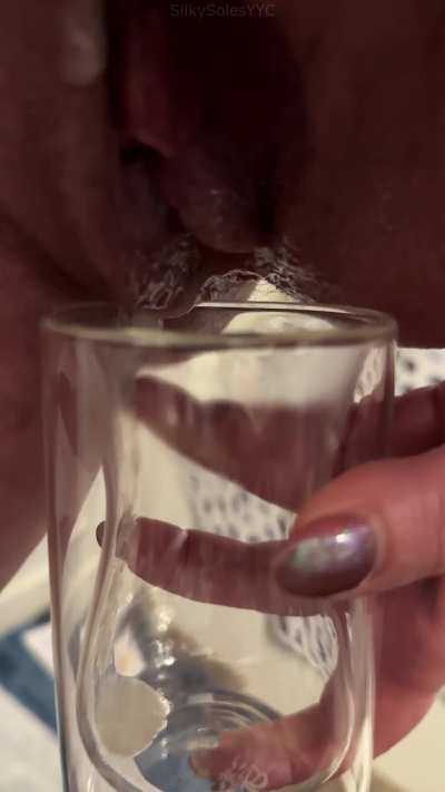 Collecting her bull's jizz for my morning coffee