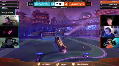 Beastmode gets the flick on upfield and Atomic reacts fastest