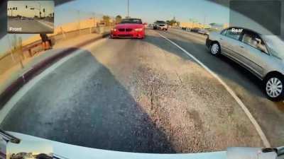 M3P out ran a potential accident. I had to run a red light to avoid getting rear ended.