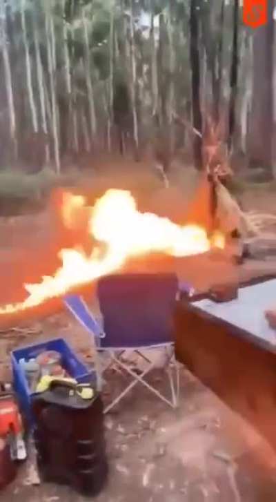 That how you start a camp fire 🔥