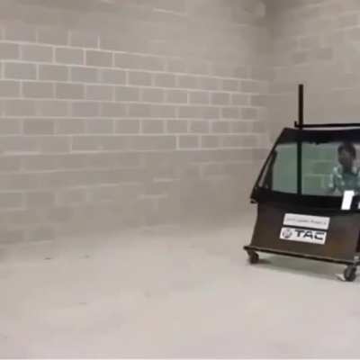 Testing bullet proof glass