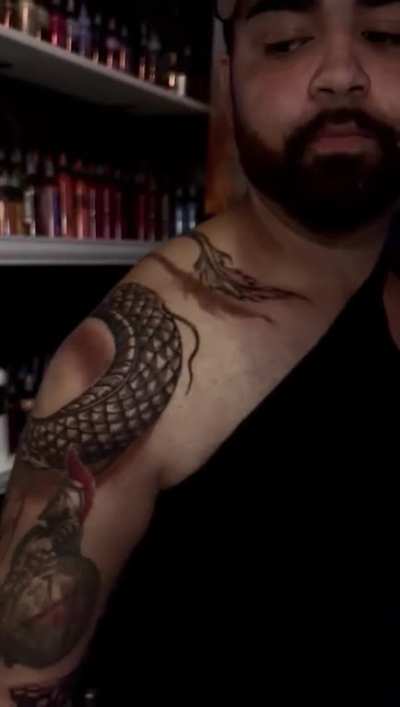 Finish Dragon Tatt, thoughts ? (Bruising hasn&rsquo;t gone down yet so shading is a little dark)